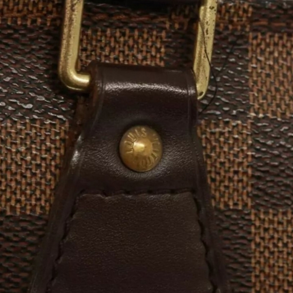 Louis Vuitton Brown Tan Sac Plat Tote Bag with Iconic Damier Ebene Coated Canvas - Picture 7 of 10